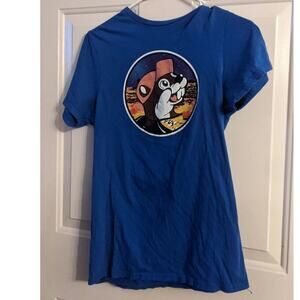 Buc-ee's Blue Shine On Graphic Tshirt, Size Small, novelty